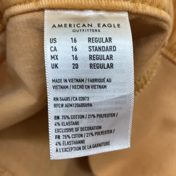 American Eagle women’s size 16 stretch mustard corduroy mini skirt - Picture 5 of 5